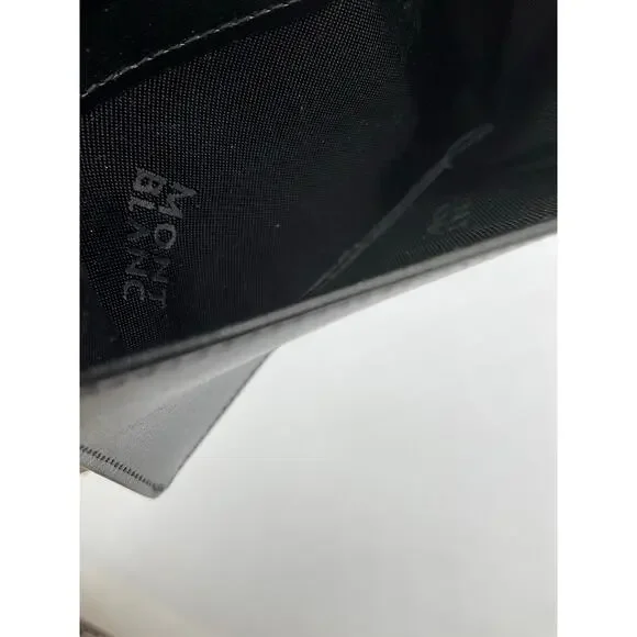 Mont Blanc Leather Business Card Holder, about 3" x 4.25"- Black